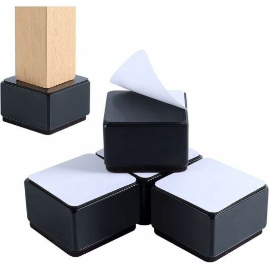 Bed Risers Furniture Risers Add 2 Inch Height, Strong Steel Support 10000 Pounds, Table Riser, Chair or Sofa Riser, Set of 4 Furniture Riser(6X6X5cm)