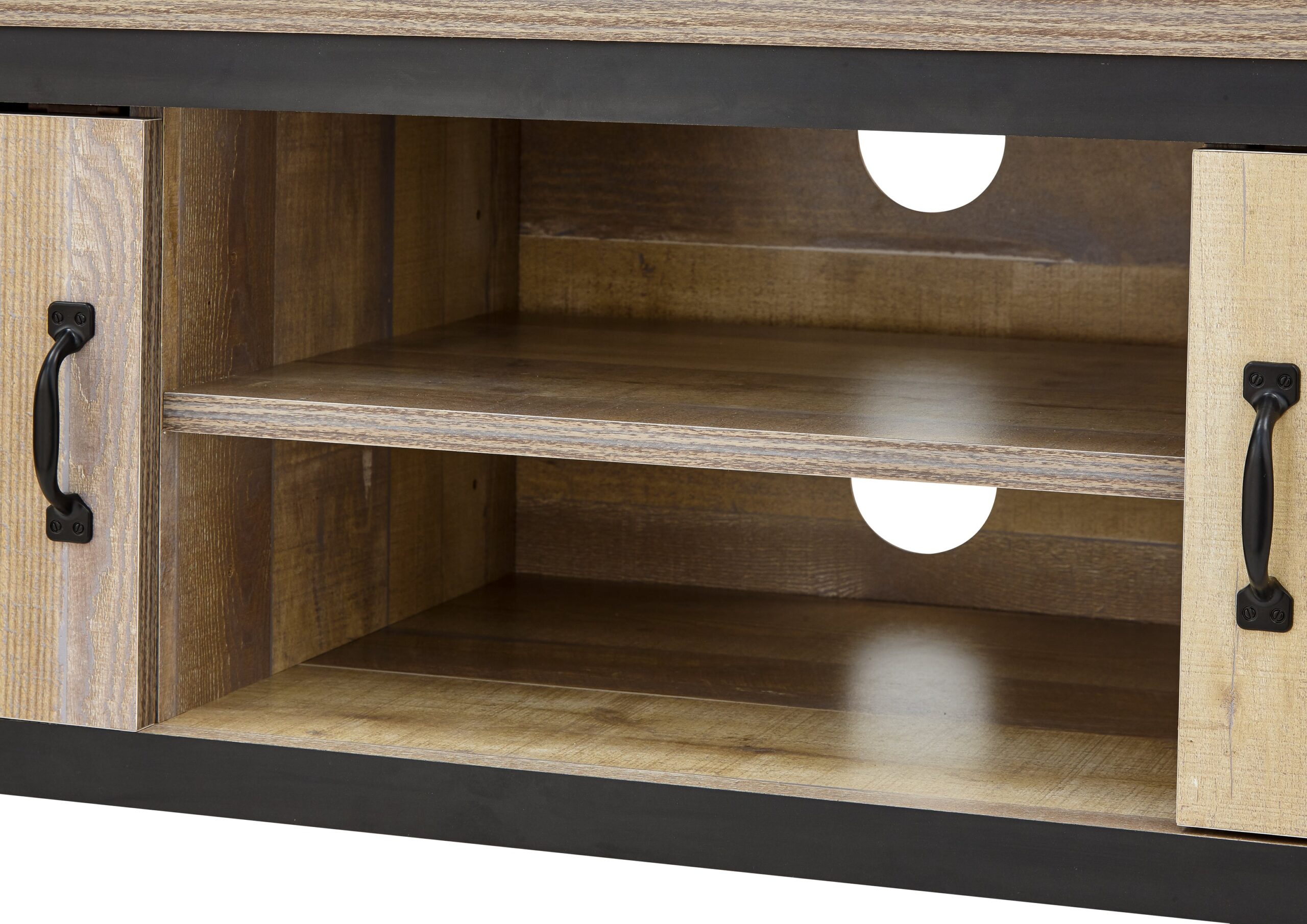 Boston TV Unit Oak 2 Shelves 2 Doors