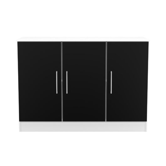 Worcester Large Sideboard Black & White 3 Doors 1 Shelf 110cm