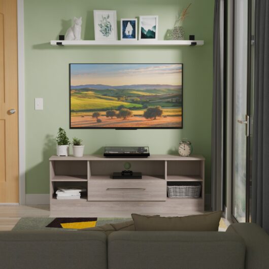 Worcester TV Unit Light Grey 5 Shelves 1 Drawer 39cm