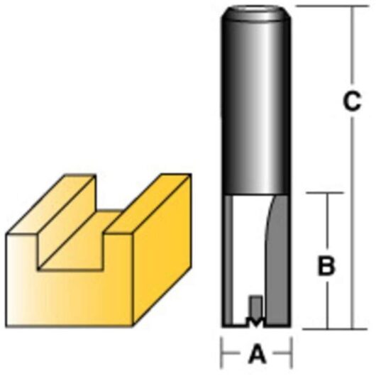 Straight Router Bit 15Mm 1/2' Shank - Carbitool