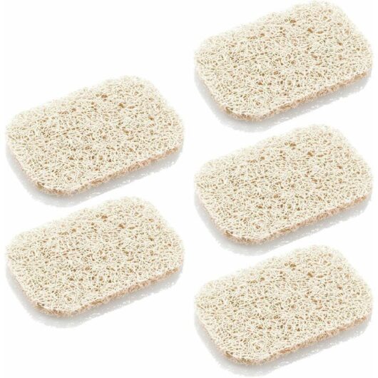 5-Piece Soap Dish Set, Soap Holder Accessory for Bathroom/Kitchen, 7.5x11.3x0.8cm Soap Dish, Easy to Clean and Environmentally Friendly (Beige,
