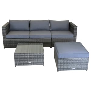 Charles Bentley Corner Sofa Garden Lounge Set - Grey