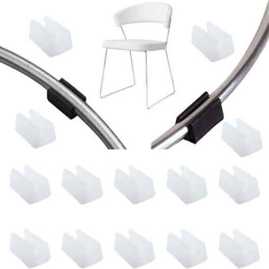 Round Tube Chair Leg Pad, U-Shaped Plastic, White, 14mm Diameter, 20 Pieces