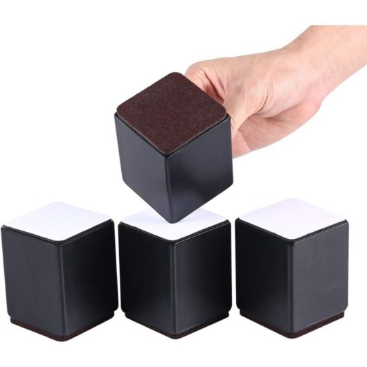 100mm steel furniture riser, heavy duty bed and table leg riser, bed riser for furniture height 10cm, 4 pieces of furniture bed riser, sofa furniture