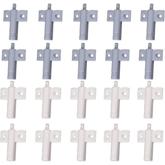 20 Pcs Kitchen Door Damper Buffer Drawer Shock Absorber High Strength Recyclable ABS Material Reduce Noise for Desk/Cabinet/Drawer and Doors (White +
