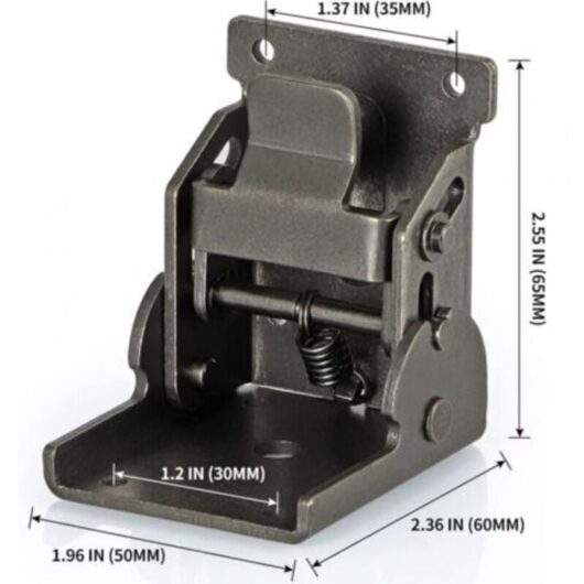 4PCS (Gun Black) Heavy-Duty Folding Bracket, Table Legs, 90 Degree Self-Locking Hinge, Wall Mount, 200g Each