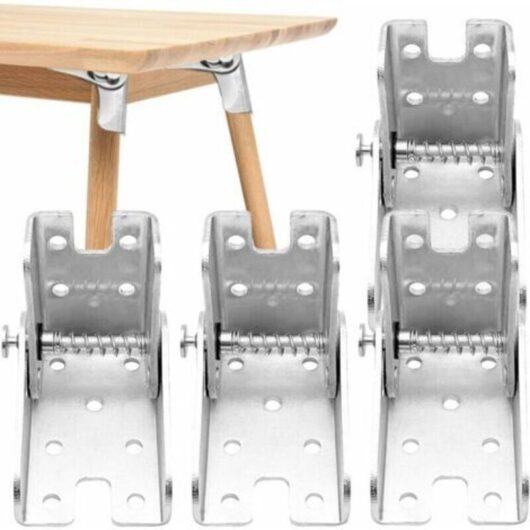 4pcs 90-degree self-locking folding hinge steel folding table leg bracket, support bracket