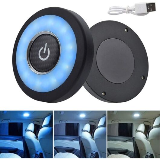 Car Interior Dome Lights, 12V Universal Reading Lamps Night Light Ceiling Light, Magnetic Dome Lighting, Automatic Car Roof Ceiling Light, Bright