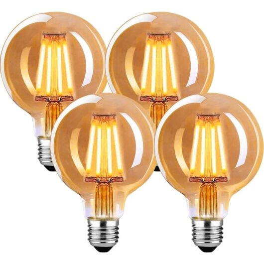 E27 Vintage LED Bulb, Dimmable 4W G80 E27 Vintage Bulb, Warm White 2700K E27 Vintage Bulb, Vintage LED Bulb Ideal for Pendant Light, Table Lamp, Wall