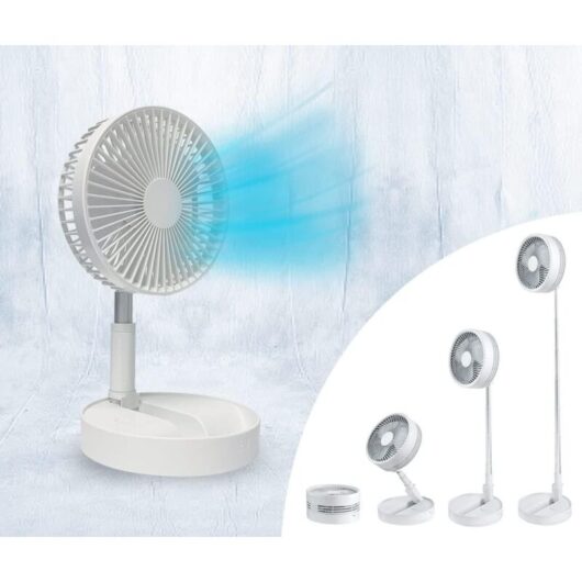 Fold & Cold - Mini extendable fan with battery - Powerful usb fan with 10 hours of battery life - Flexible pedestal and table fan - Extendable up to