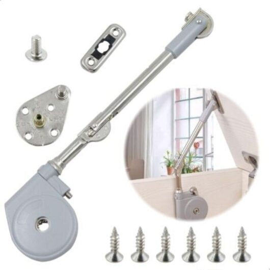 Gas Spring Hinges, Zinc Alloy Damper Hinge for Kitchen Cabinets, Wardrobes, Dressing Tables, Tatami Cabinets, Kitchen Furniture, Flap Support Lifting