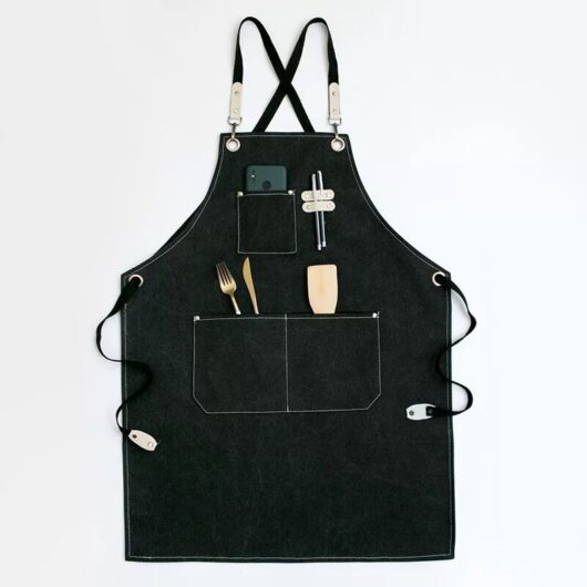 High-quality cowboy apron with pockets for hairdresser, multifunctional waterproof waxed canvas apron, painter, gardener, barber for men and women,
