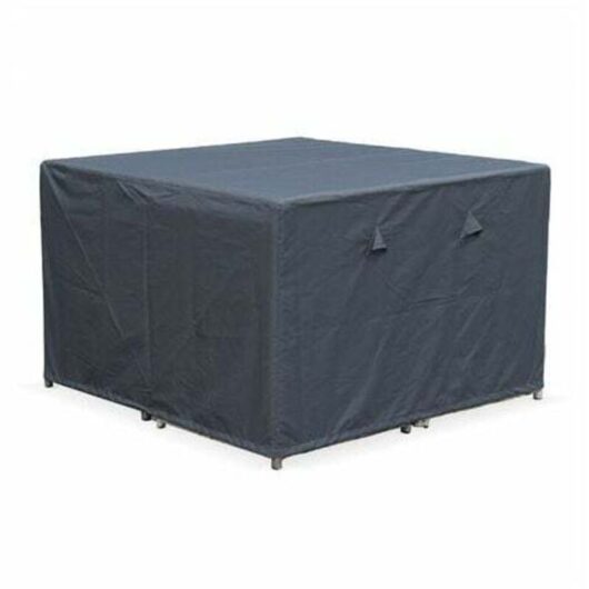 Protective cover 112 x 112 cm dark grey - Square cover in PA-coated polyester for garden tables