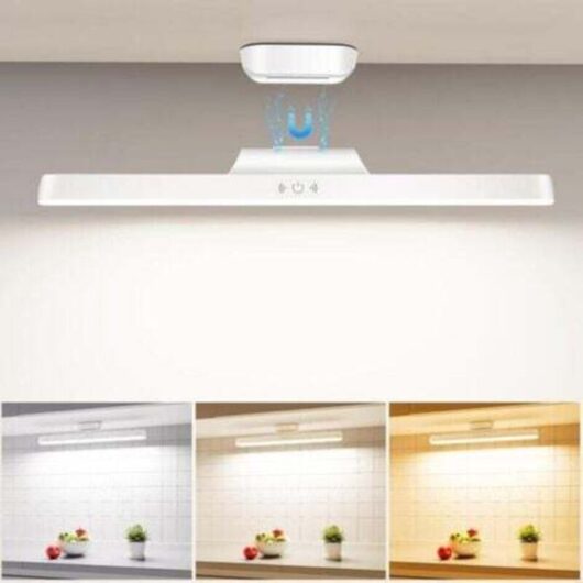 Rechargeable LED Lamp 1800mAh, 32cm, Practical Lighting with Memory Sensor and Magnet, Ideal for Office and Bathroom