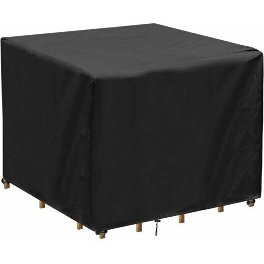 Square garden table cover, waterproof garden furniture cover, UV resistant, Oxford fabric table and chair cover for garden furniture (90x90x90cm)