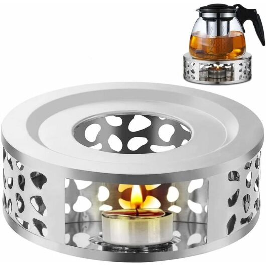 Teapot Candle Warmer,Stainless Steel Coffee Tea Warmer Tealight Candle Stand Warmer Teapots Teapot Base, Tea Warmer Base Teapot Warmer Base for All