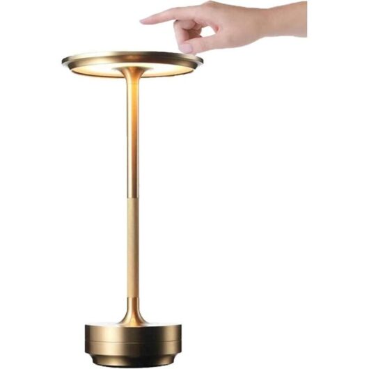 Wireless metal table lamp, I-shaped, rechargeable, waterproof, touch control, LED decorative lights for restaurant, bar